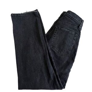 Abercrombie & Fitch Curve Love Black Ultra High Rise Ankle Straight Jeans 6 Long
